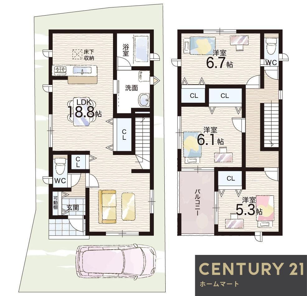 一戸建て交野市私市6丁目 全2邸 一戸建て 14期の詳細情報 24